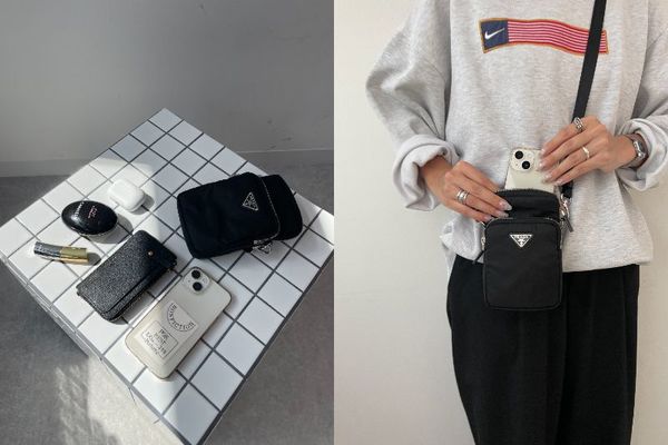 PRADAのスマホショルダーサイズ感