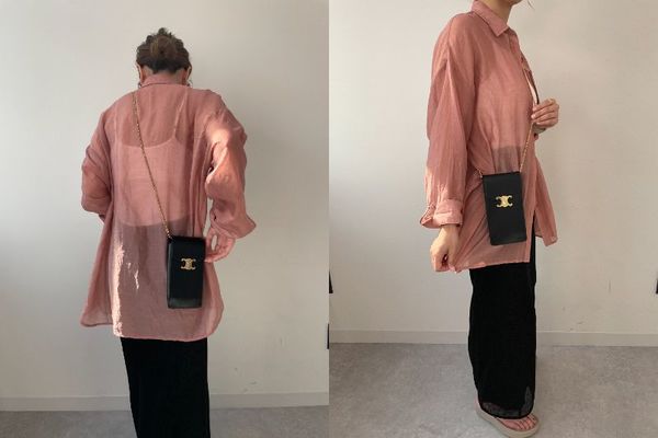 CELINEスマホショルダー着用画