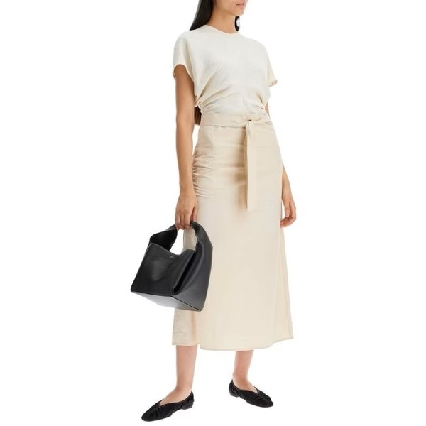 TIE-WAIST MIDI SKIRT
