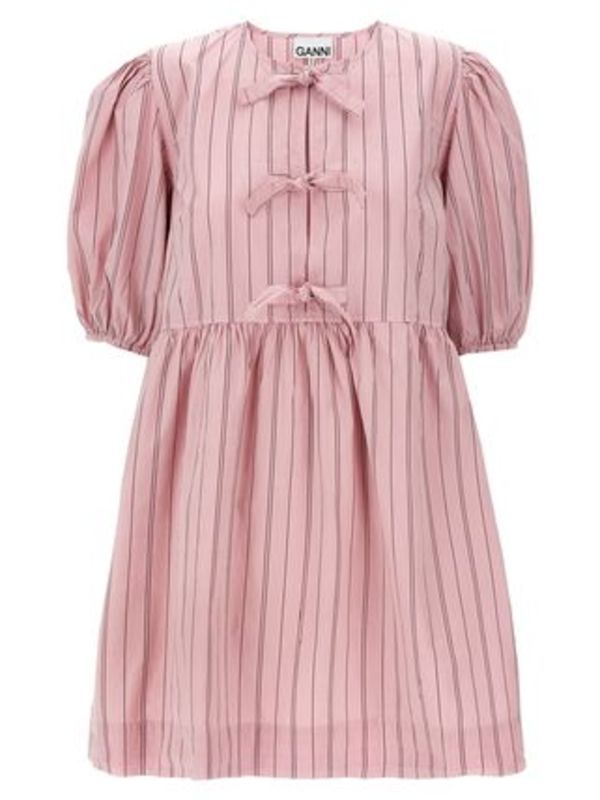 Ganni Poplin bow dress
