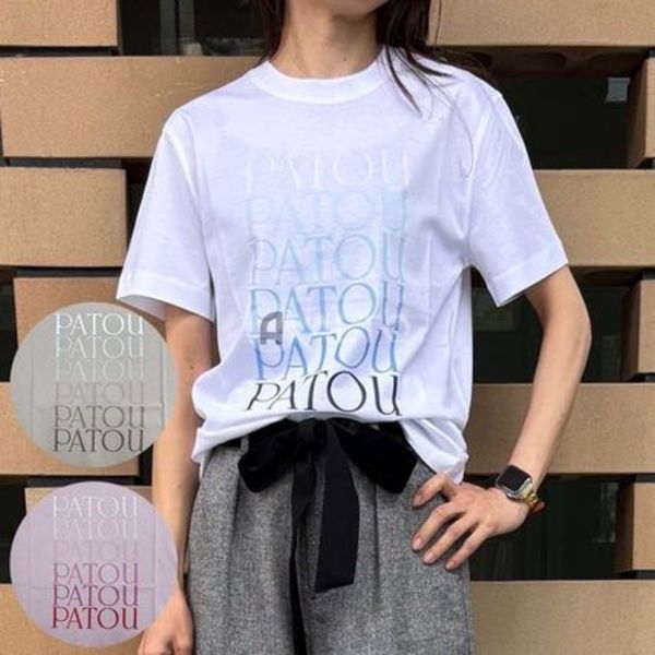 PATOU パトゥ PATOU PATOU Tシャツ コットン ロゴ入り JE1129999