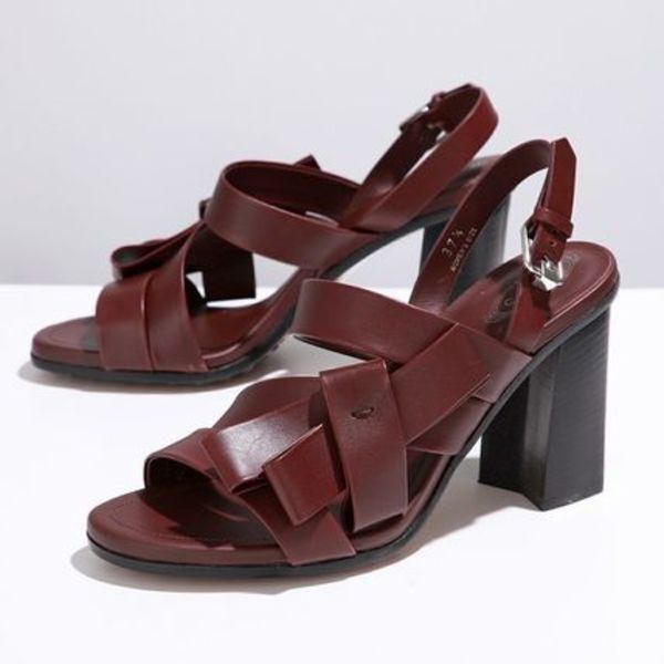 TODS サンダル XXW0WB0Q180BR0 レザー チャンキーヒール