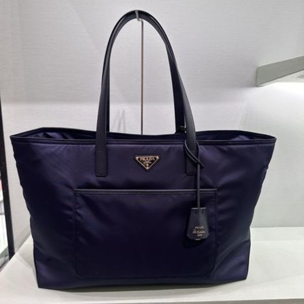 PRADA プラダ Re-Nylon xサフィアーノ ラージ トートバッグ