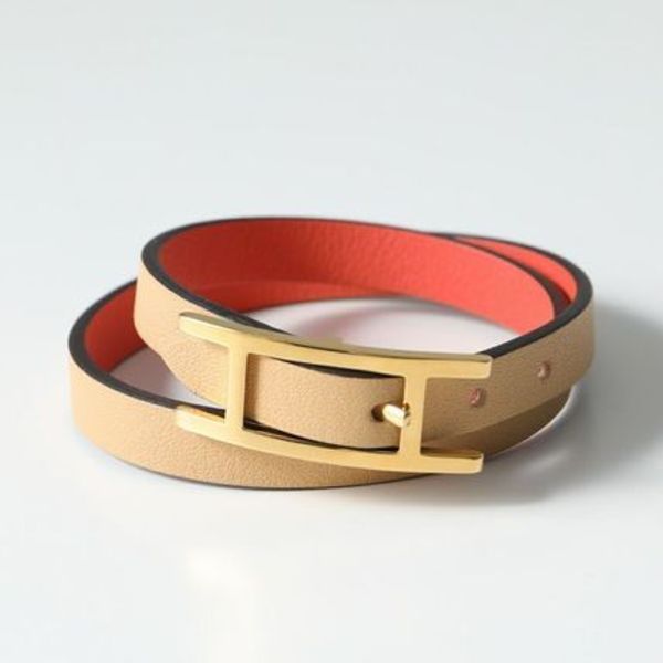 HERMES ブレスレット BEHAPI DOUBLE TOUR レザー 2連