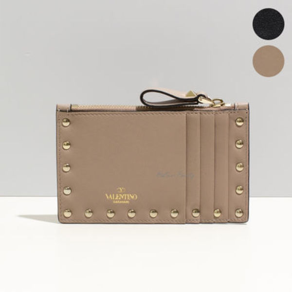 関税送料込み- VALENTINO ロックスタッズ コイン カードケース