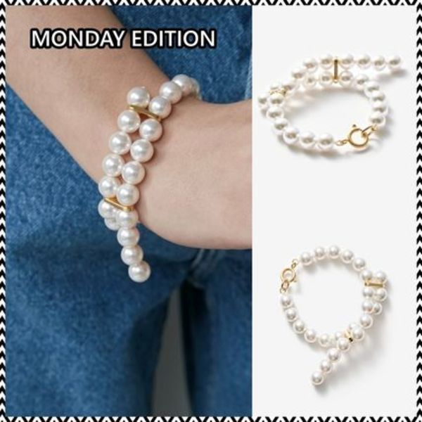 《MONDAY EDITION》 cross-ended pearl bracelet