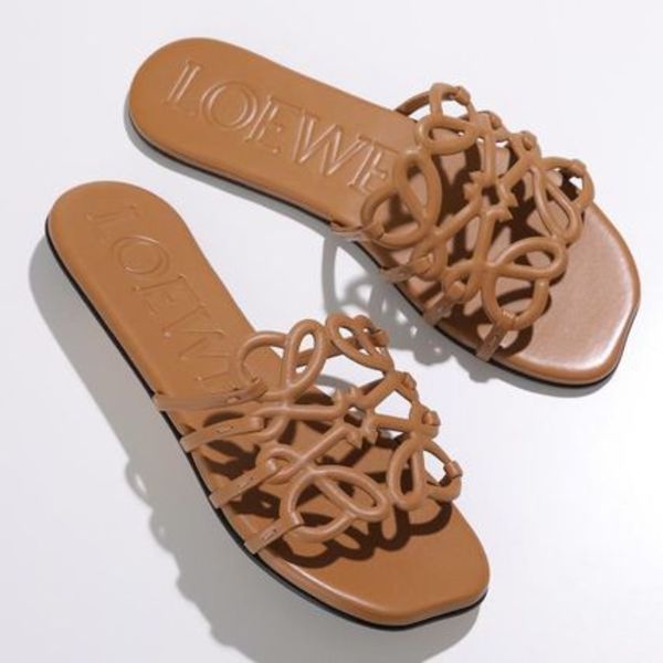LOEWE サンダル PETAL ANAGRAM SLIDE LLSP465X08 レザー
