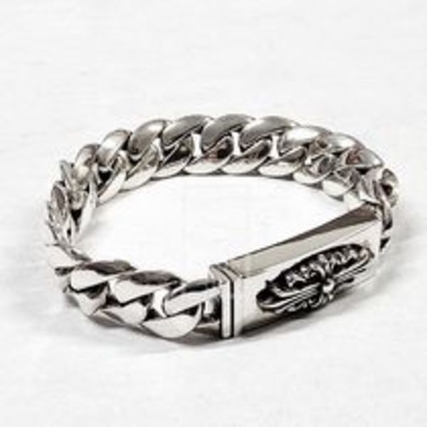 CHROME HEARTS BABY Classic Mini FLORAL CROSS ID Bracelet
