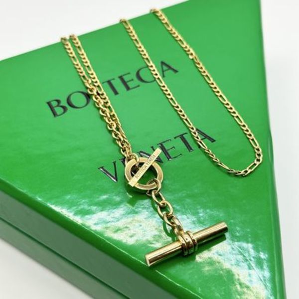 【新品未使用】BOTTEGA VENETA ネックレス ゴールド Tバー