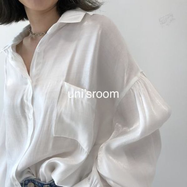 uni's room■偏光パールオーバーサイズシャツ BL-AW20-11
