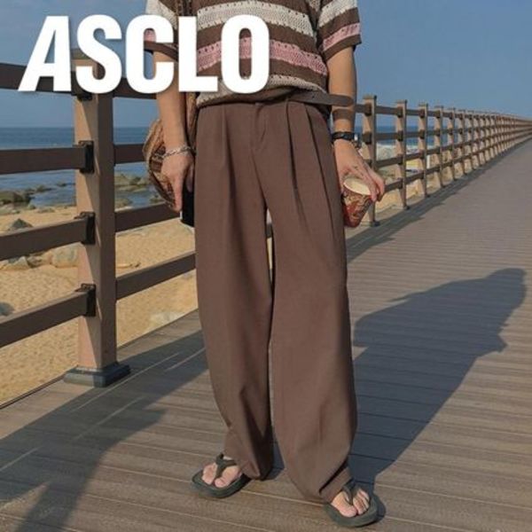 ASCLO Deep Two Tuck Wide Slacks (4color)