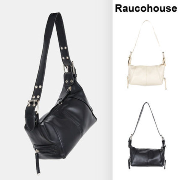 【Raucohouse】Glossy leather eyelet strap shoulder bag