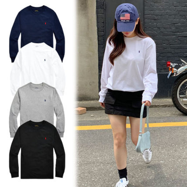 即発★【POLO】【大人もOK】ベーシック 長袖 Tシャツ