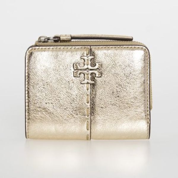 TORY BURCH 二つ折り財布 MCGRAW METALIC BIFOLD WALLET
