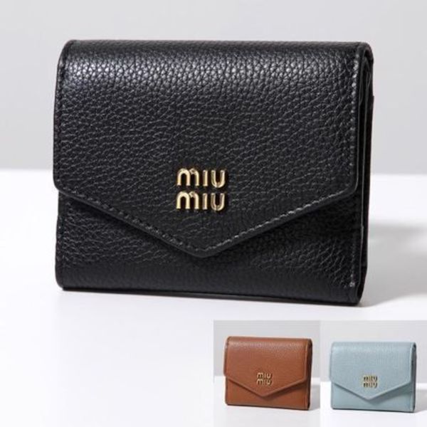 MIUMIU 三つ折り財布 5MH043 ADT7 ヴィッテロダイノレザー