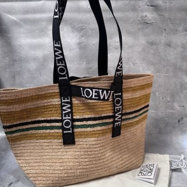 LOEWE フォールドショッパー ラフィア トート カゴバッグ