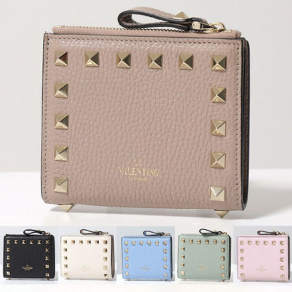 VALENTINO 二つ折り財布 P0W06VSH ロックスタッズ