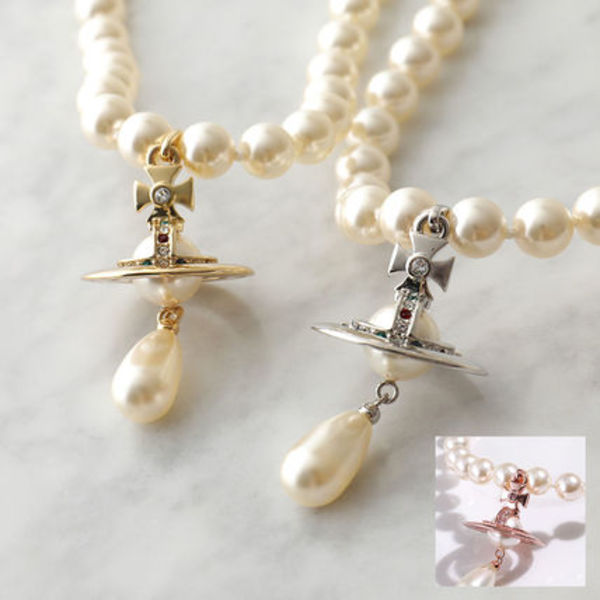 Vivienne Westwood ネックレス ONE ROW PEARL DROP 63030008