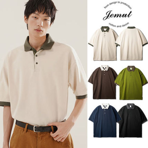 JEMUT正規品★25SS★Chess リンガーカラー半袖Tシャツ