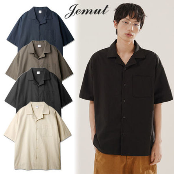 ★JEMUT☆OPEN COLLAR LINEN LIKE SHORT SLEEVE SHIRT KJSS2622