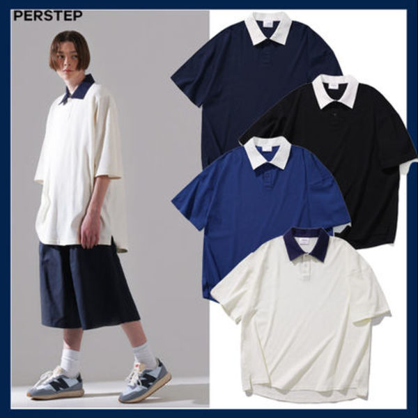 [PERSTEP] Twill Collar T-shirt★韓国の人気★SMST4493