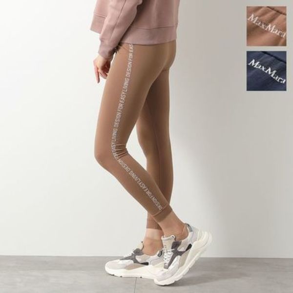 S MAX MARA レギンス LAMA テクニカル ストレッチ ロゴ