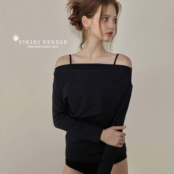 【Vikini Vender】シャーロットドレープラッシュガード BLACK