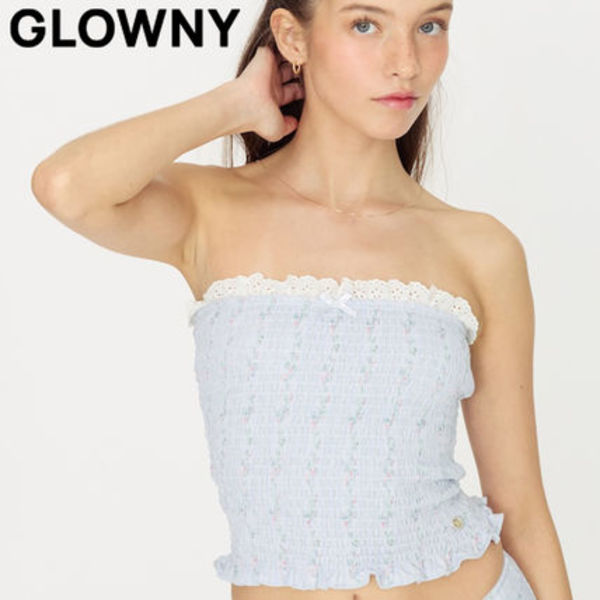 ★GLOWNY★SMOKE TUBE TOP (SKY BLOOM)★正規品/韓国直送料込