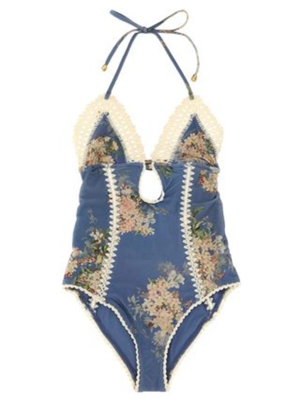 Zimmermann 'Cascadian Keyhole Crochet' one-piece swimsuit