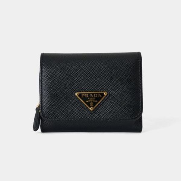送関込★PRADA★トライアングル 折りたたみ財布★ブラック