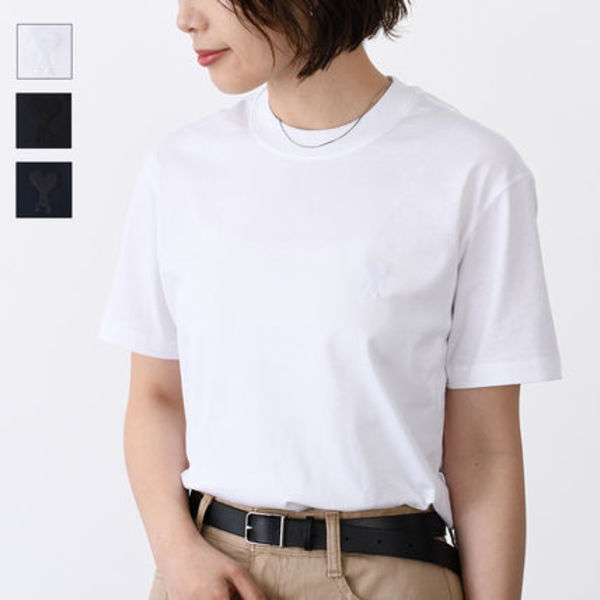 【国内即発】AMI PARIS オーガニックコットンジャージー Tシャツ