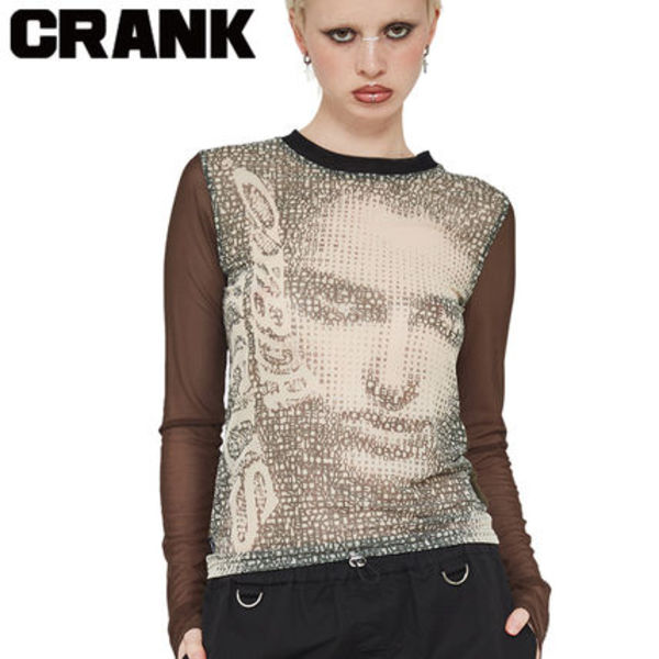 ★CRANK★CYBER PRINTING MESH TOP_KHAKI★正規品/韓国直送料込