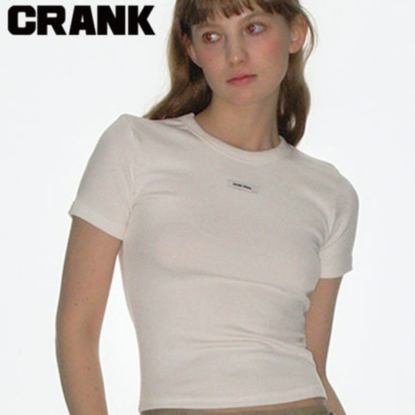 ★CRANK★CREW NECK BASIC TOP_WHITE★正規品/韓国直送料込/人気