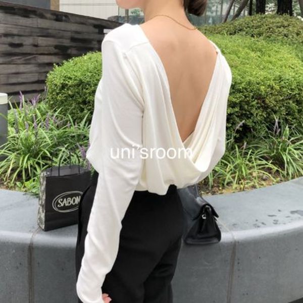 uni's room■3color バックカシュクールカットソー TP-SS20-27