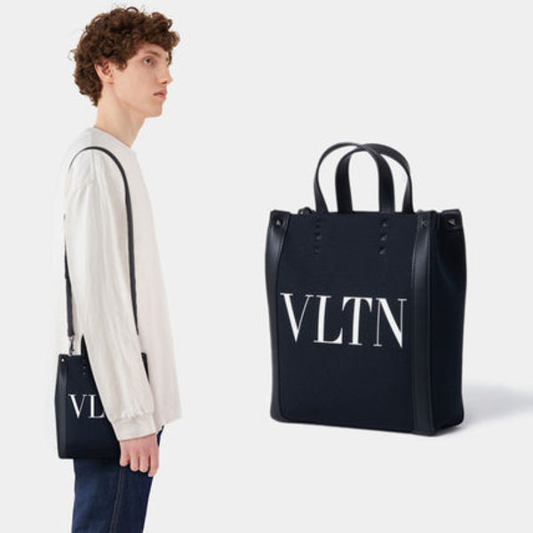 関税負担なし☆VALENTINO VLTN エコラボ キャンバス ミニ トート