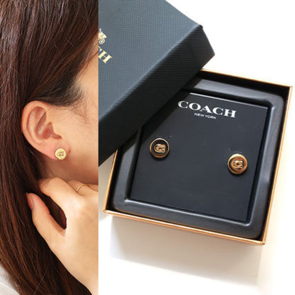 Coach スタッドピアス 両耳用 真鍮 Cロゴ 37352957 GLD710