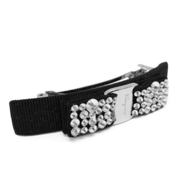 【国内即発】FERRAGAMO 34 7582 713035 NERO CRYSTAL バレッタ