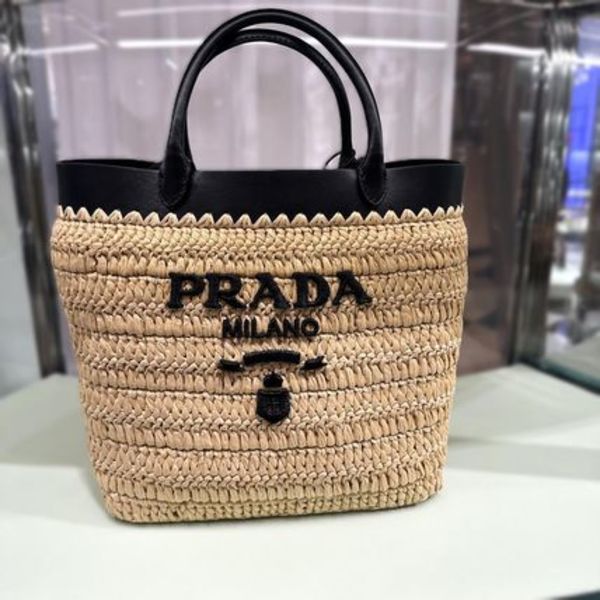 PRADA プラダ スモール クロシェxレザー トートバッグ