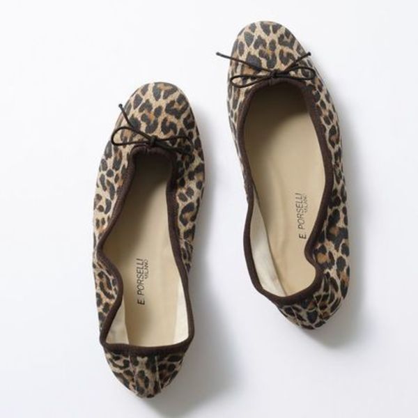 PORSELLI フラットパンプス DS バレエ CAMOSCIO スエードレザー