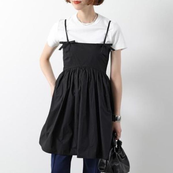 GANNI ワンピース Cotton Poplin Strap Dress