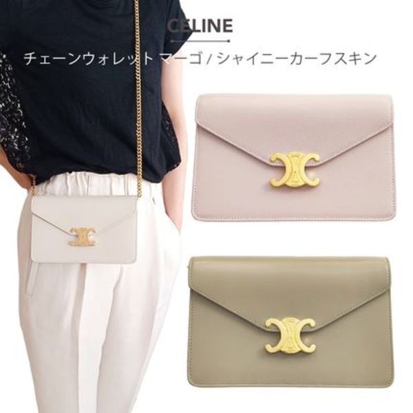 CELINE  チェーンウォレット マーゴ / シャイニーカーフスキン