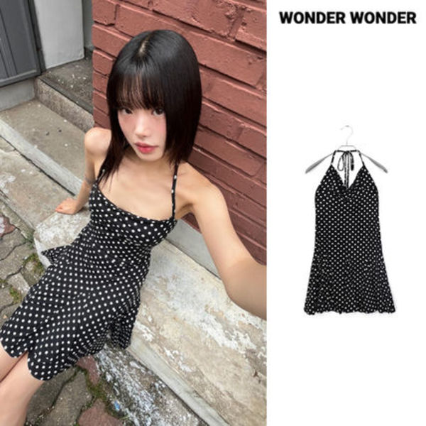 【WONDER WONDER】Merlo Dot Halter Neck Strap One Piece