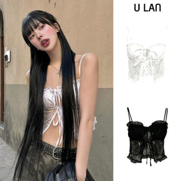【U LAN】Pony Ribbon Lace Top