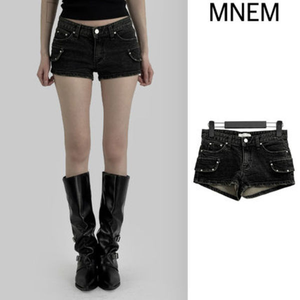 【mnem】Cargo Micro Shorts Denim
