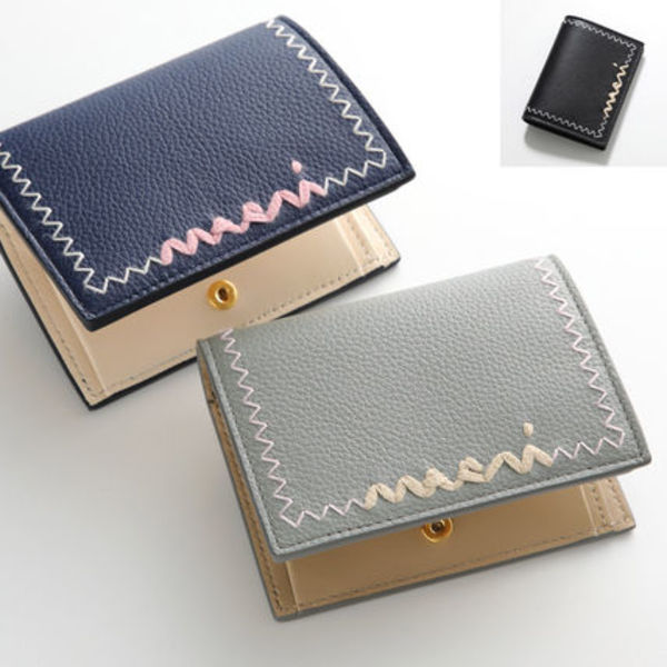 MARNI 二つ折り財布 PFMOQ14Q11 P6533 ロゴ刺繍
