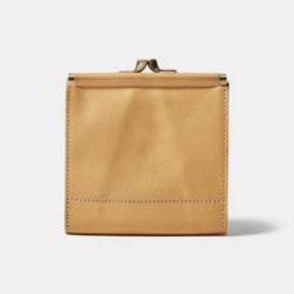 イルビゾンテ がま口 財布 ヌメ 二つ折り Wホック レザー 本革