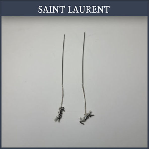 【SAINT LAURENT】YSLスレザーイヤリング★618031 Y1500 8126