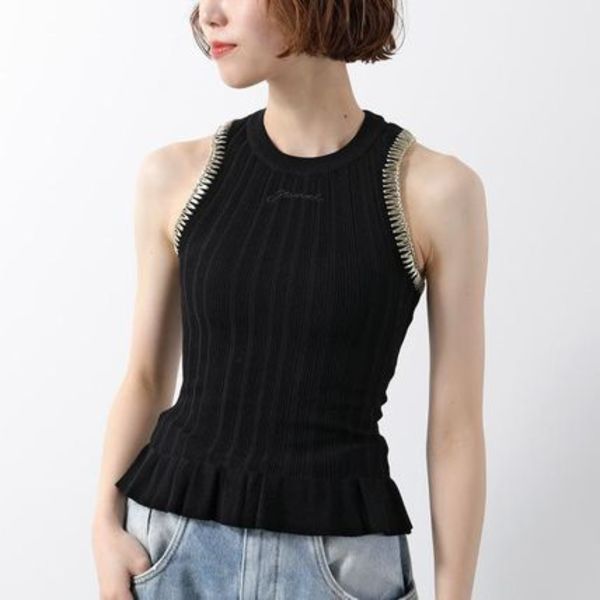 GANNI タンクトップ Light Viscose Rib Tank Top K2353