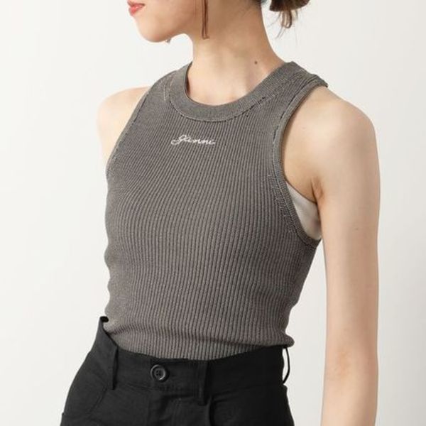GANNI タンクトップ Melange Knit Sleeveless Top ニット