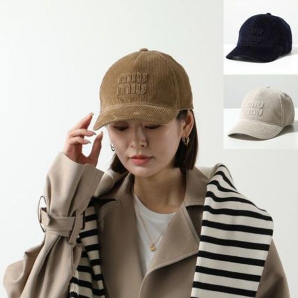 MIUMIU ベースボールキャップ 5HC179 2F81 ベルベット